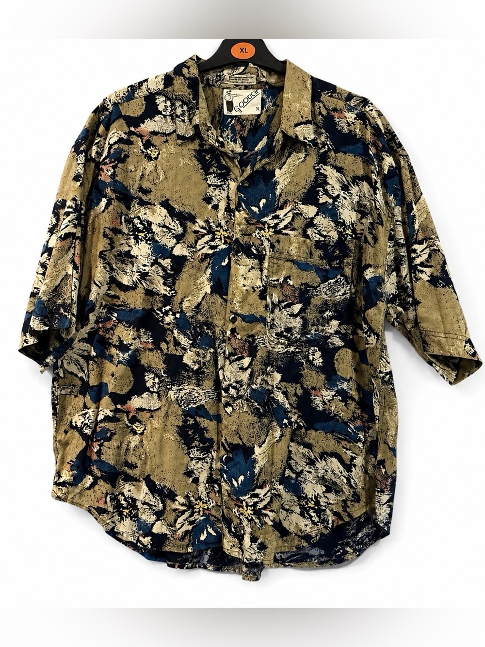 Vintage Goouch Men's Short Sleeve, Abstract Print. Size XL. Pre-owned